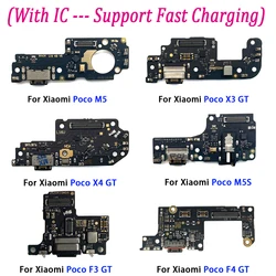 USB Charger Charging Port Dock Connector Micro Board Flex Cable For Xiaomi Poco F3 GT F4 5G M5 M5S X3 X4 GT X6 Pro M4 5G C65