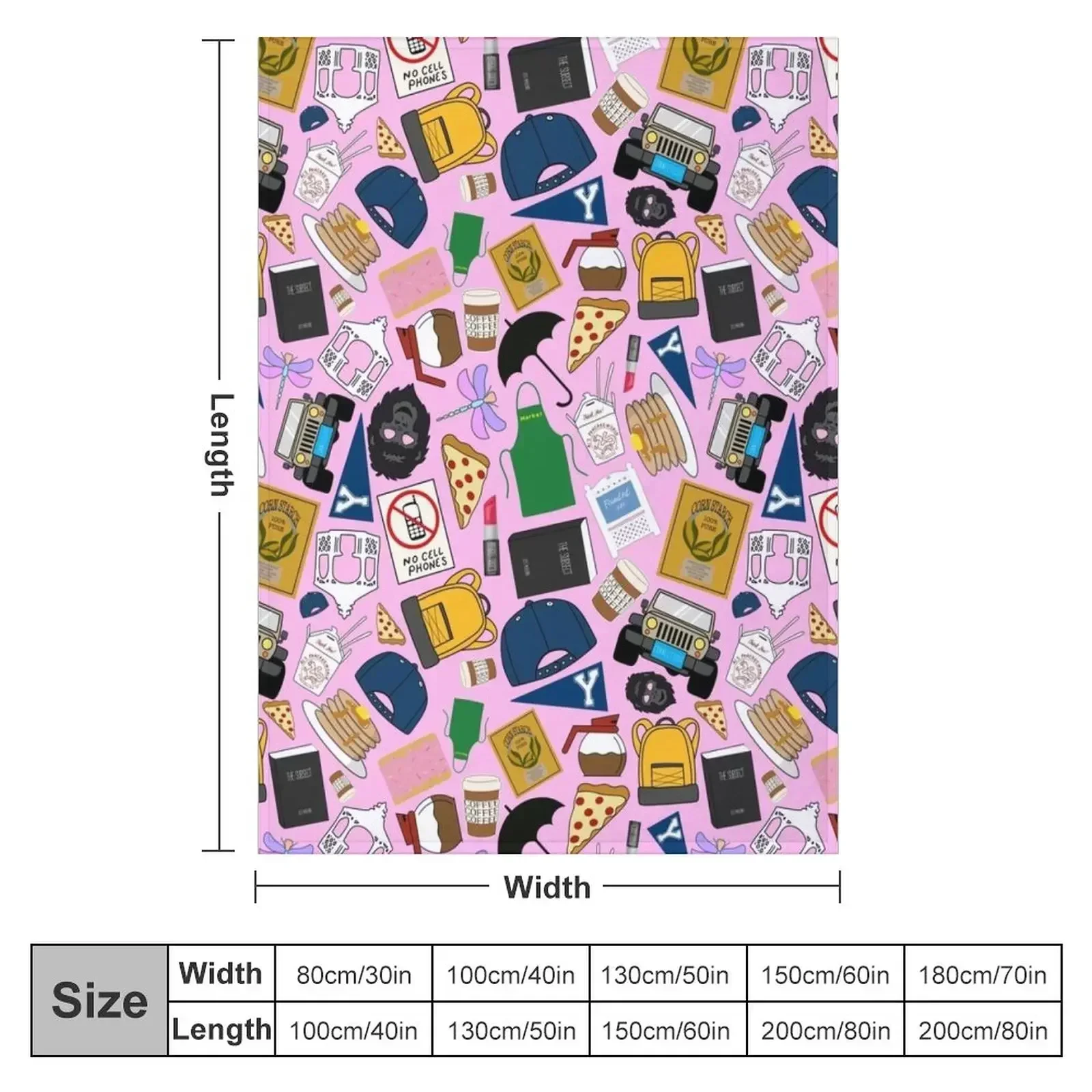 Ultimate Fan Pattern Icons All Over Print Pink Pack Throw Blanket valentine gift ideas Softest Moving Blankets