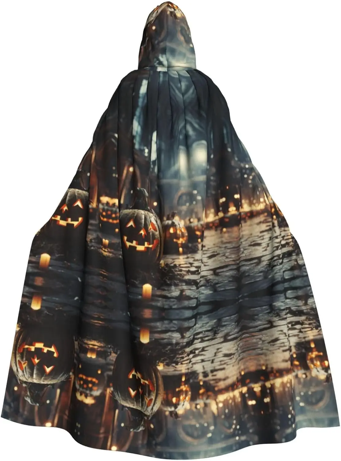 

Halloween Pumpkins print Adult Hooded Cape Carnival Festival Cape Cosplay Robe Costume party Gothic Carnival