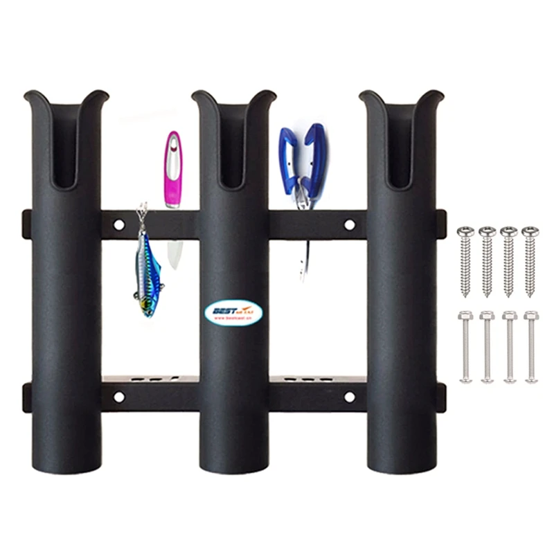 BSET MATEL Marine Fishing Rod Holder ABS Fishing Pole Racks Fishing Rod Stand-Off Tube Rod Pole Holder Lure Pliers Storage