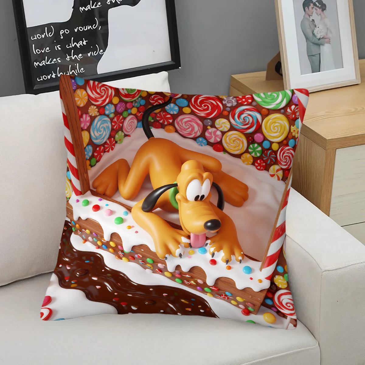 

Декоративная наволочка для подушки в стиле Candy Dream House Scene Pluto, с удобным наполнителем, для дивана и спальни, персонализированная, для дома