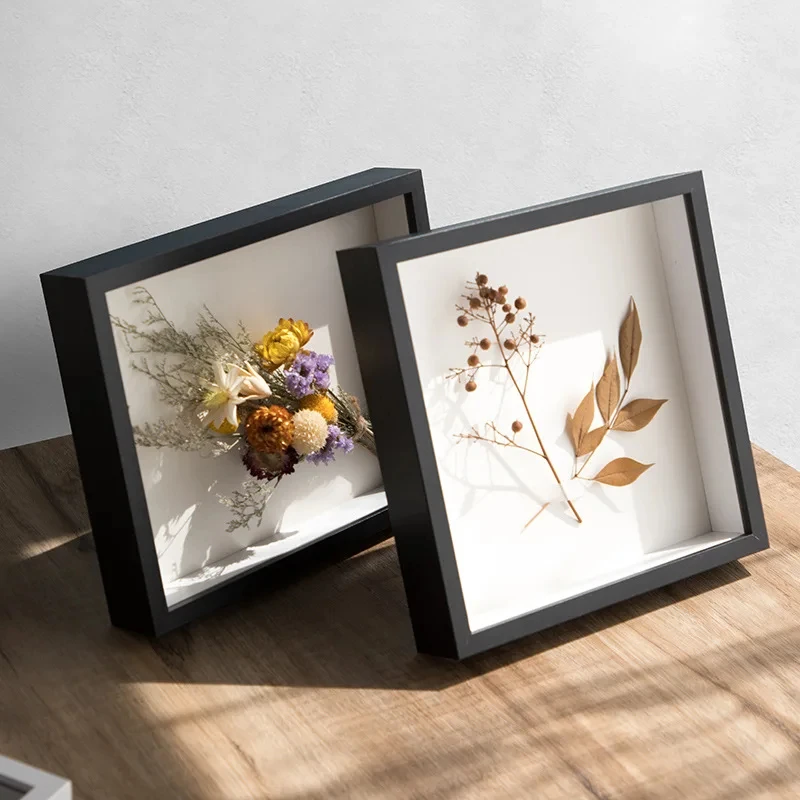 9-inch Shadow Box with a depth of 3cm wooden frame, used for displaying 3D works, Nordic DIY wooden frame photo decoration