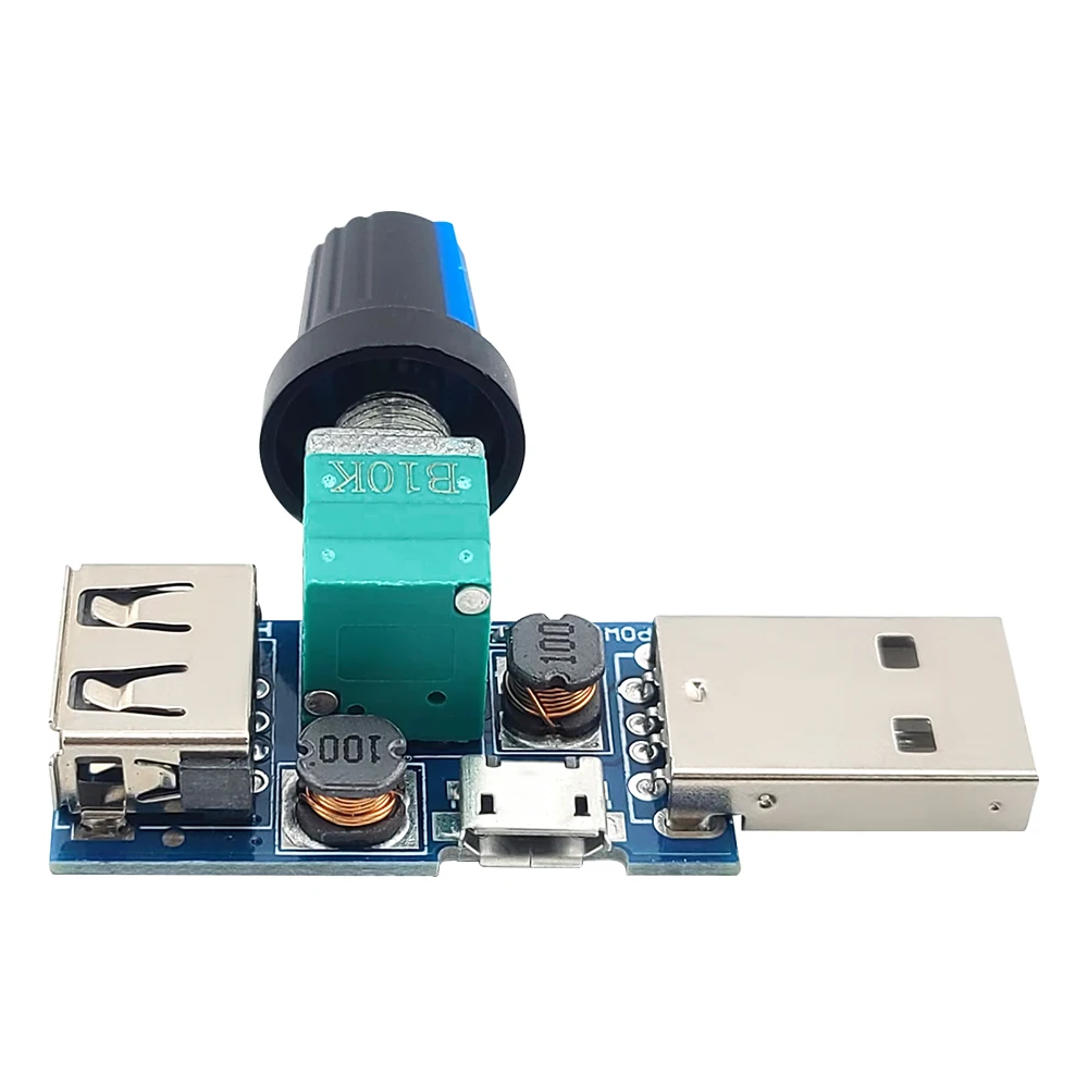 MINI régulateur de débit d'air USB 5W, contrôleur de vitesse de ventilateur, Module de commutation de vitesse de ventilateur multifonctionnel, entrée Micro DC 5V