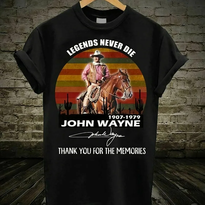 John Wayne'S Autographed Black T-Shirt - 