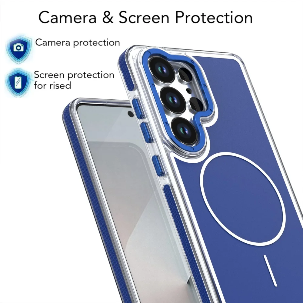 Nowe silikonowe etui w jednolitym kolorze z magnesem do Magsafe dla Samsung S26 Ultra S25 FE S24 S23 A16 A17 5G, odporne na wstrząsy, ochronne. — zdjęcie produktu 4