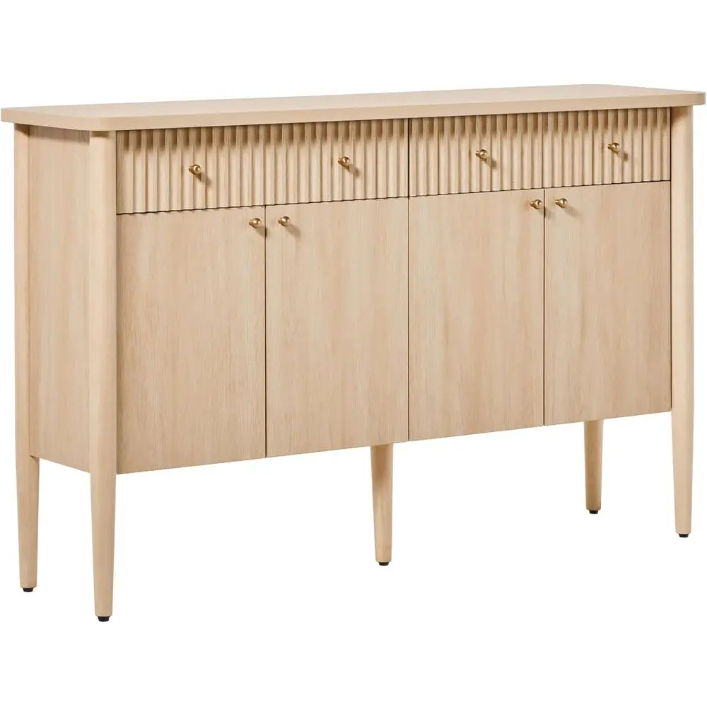 

58 Solid Oak Luted Wood Sideboard with Storage