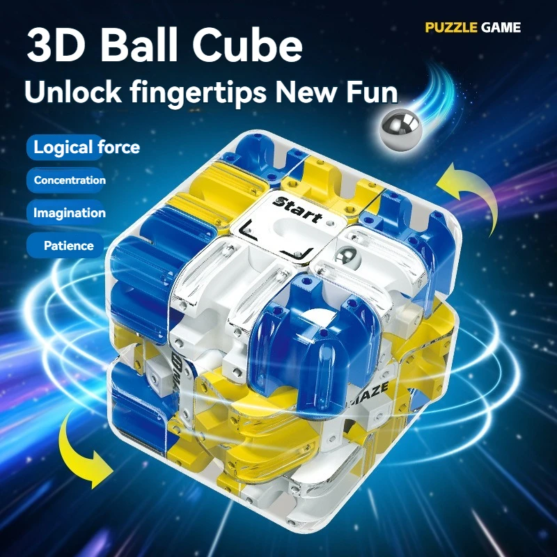 Divertenti labirinto cubo magico giocattoli agitati, labirinto puzzle creativo intelligenza pensiero logico anti giocattoli educativi per bambini
