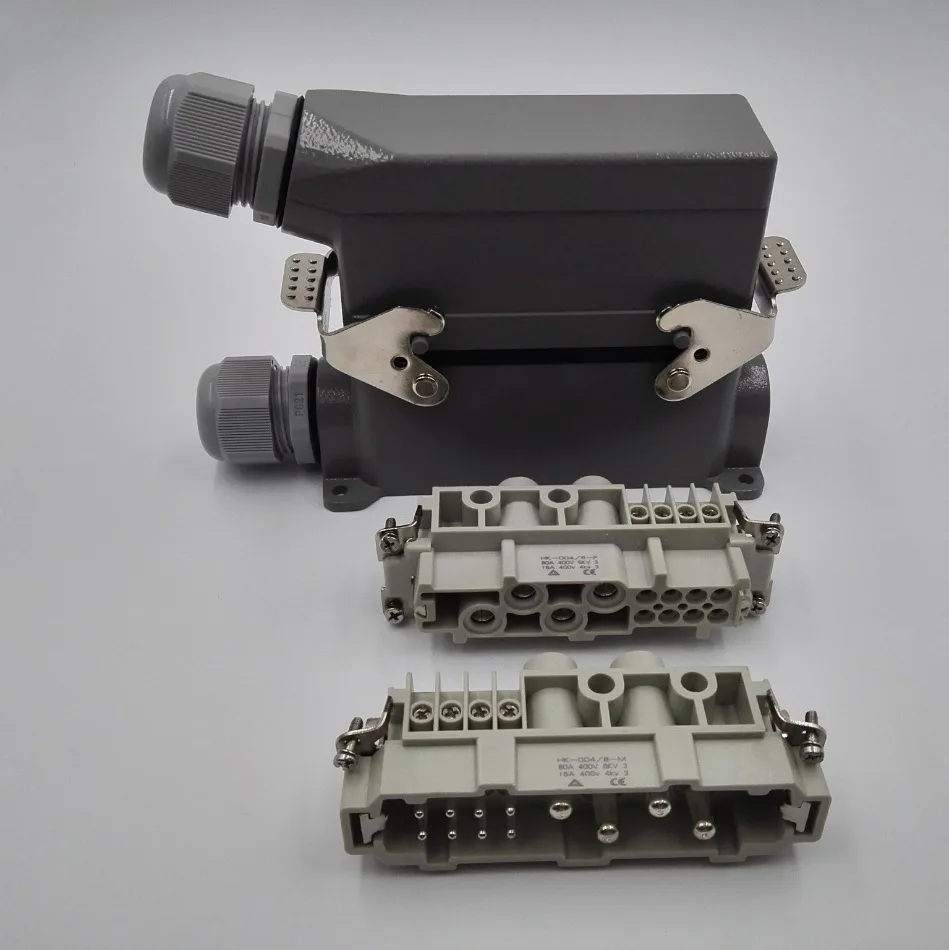 Plugue de aviação retangular, conector industrial resistente à prova d'água, conector resistente HDC-HK-004/8