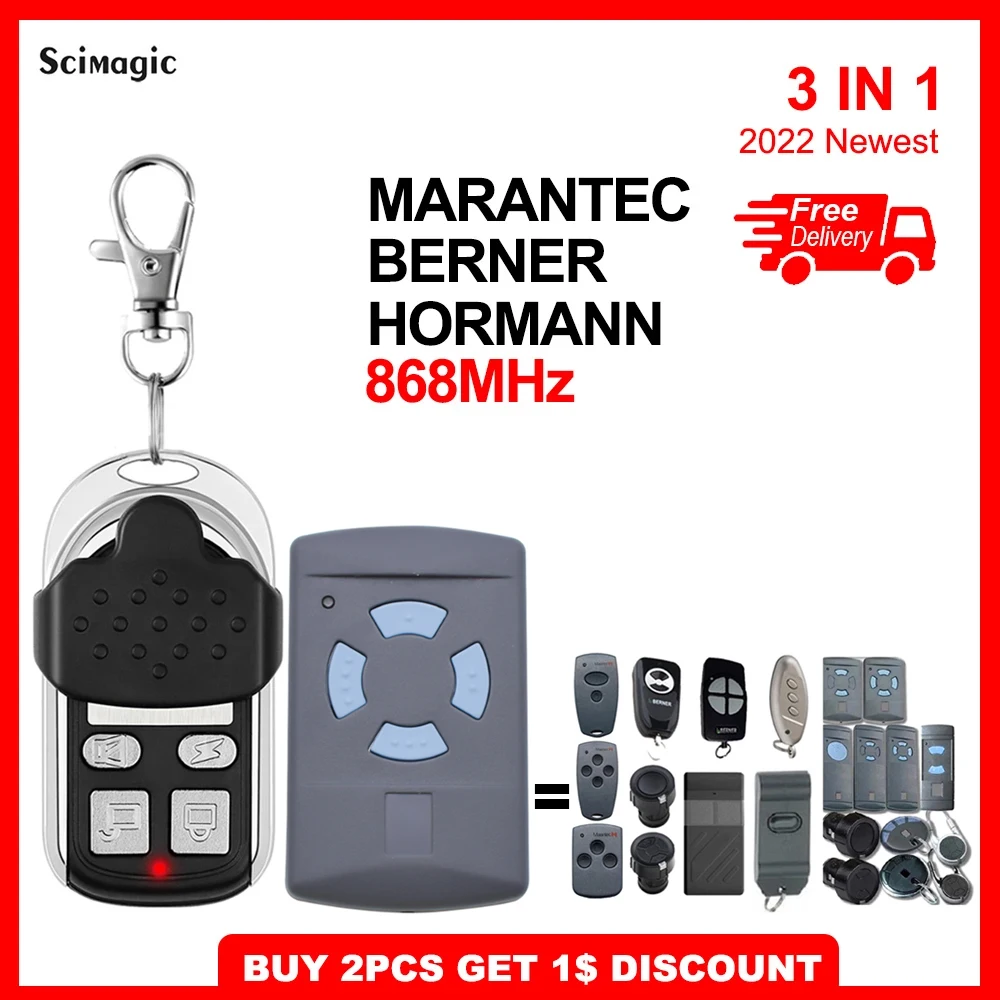 Hormann 868mhz Garage Door Remote Control HSE4 HS4 HSM2 HSM4 HSE2 868 Gate Opener Marantec Digital D302 382 BERNER BHS121 BDS120