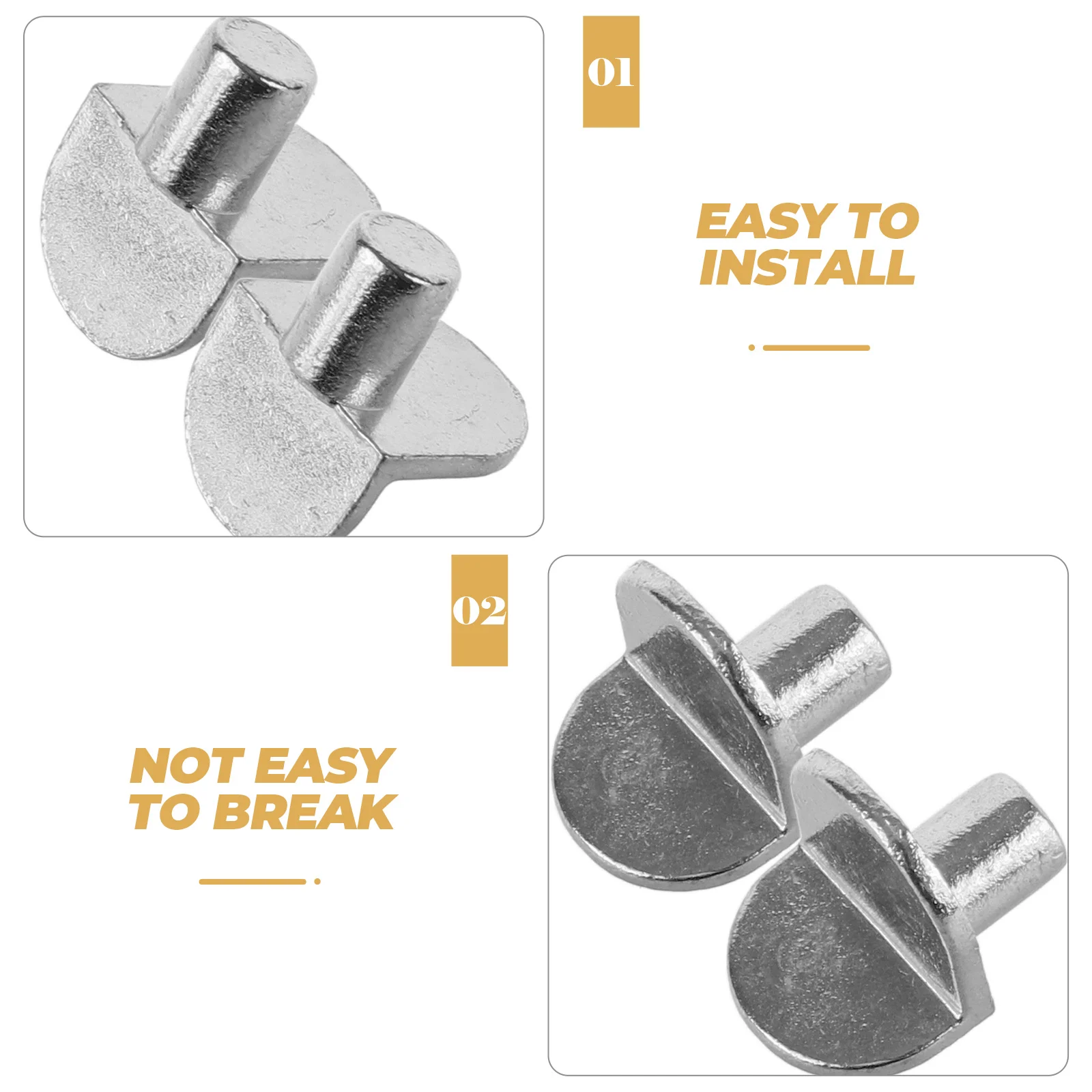 

100 Pcs Wardrobe Partition Bracket Shelves L-shaped Metal Shelf Support Nails Cabinet Pin Pegs for Shelving