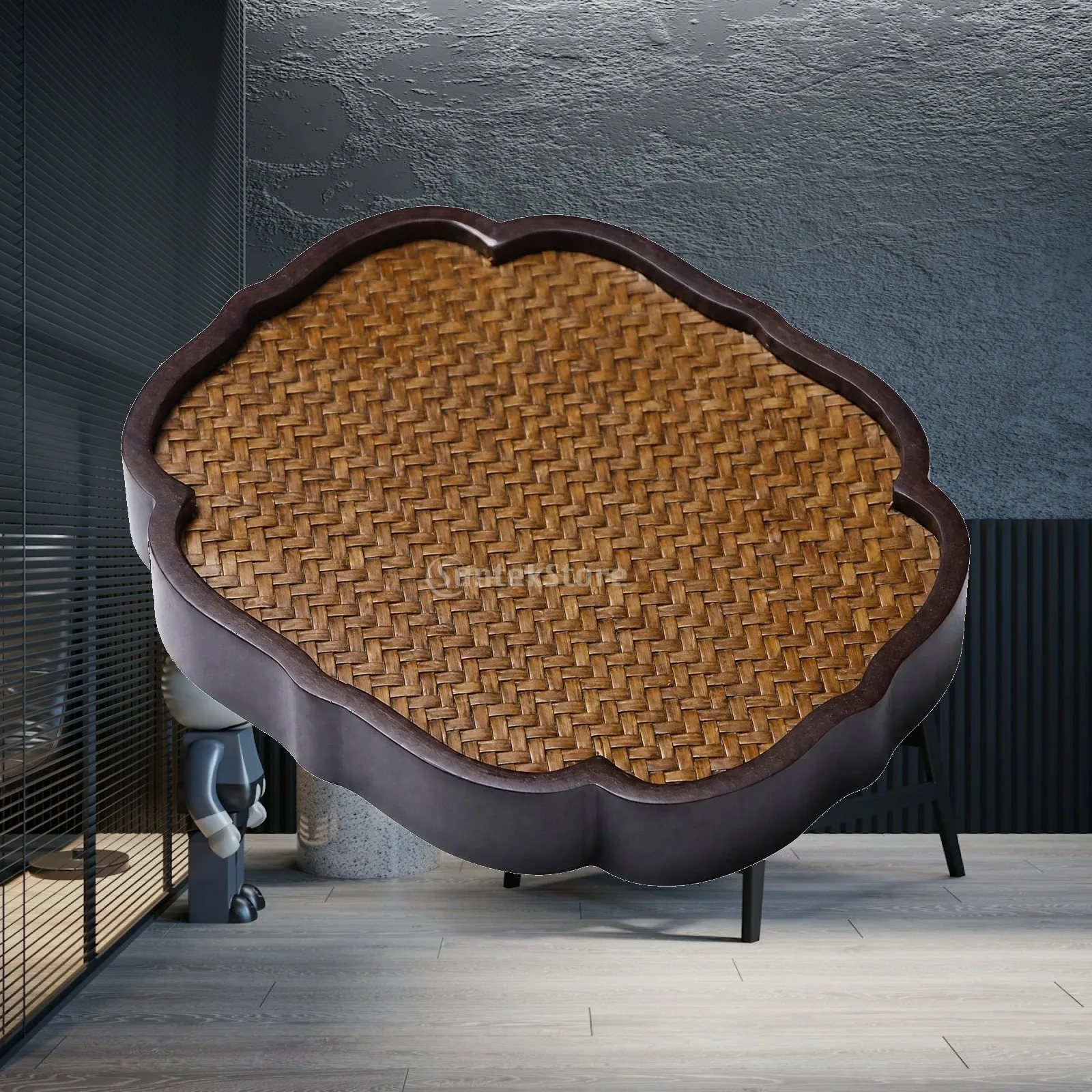Natural Wooden Bamboo Tray Decorative Tea Serving Board for Casual and Formal Tables
