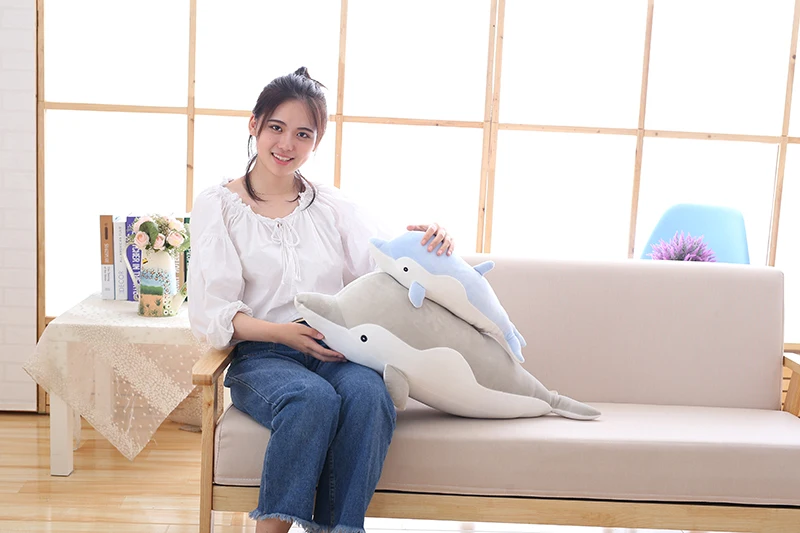 Grau Rosa Blau Delphin Plüsch Stofftier Weiche Puppe Kuschelkissen Schlafen Umarmung Spielzeug Junge Mädchen Kind Schlafzimmer Dekor Nettes Kawaii Geschenk – Detail 6