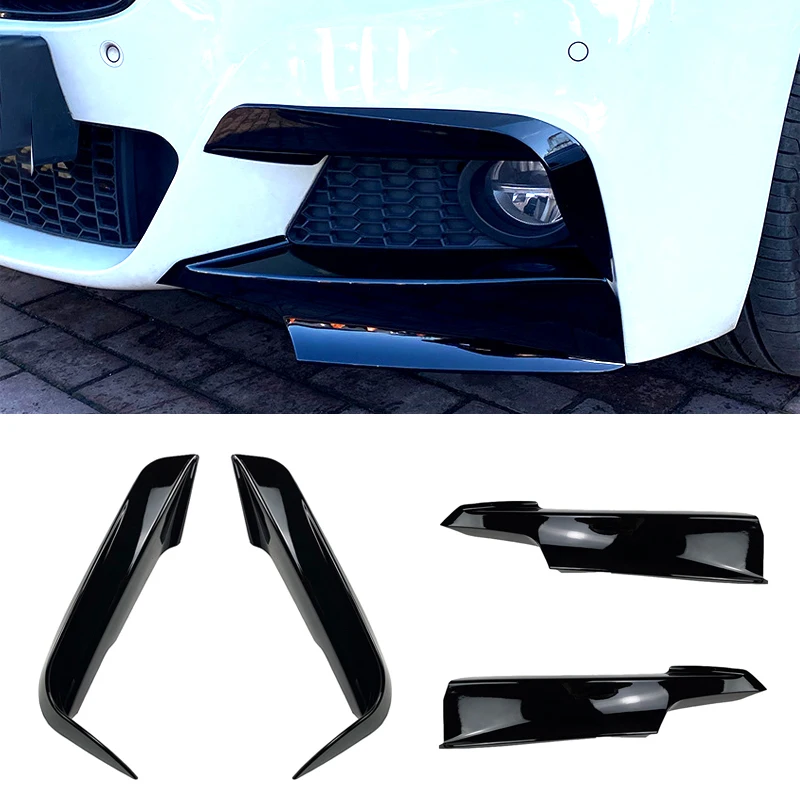 

1 Pair Gloss Black Car Front Bumper Side Splitter Spoiler Fog Lamp Cover For BMW 3 Series F30 F35 M Sport 320I 325I 2013-2019