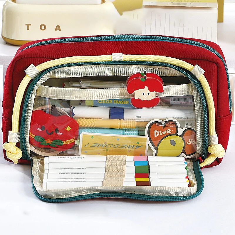 الكرتون جرو سعة كبيرة الرجعية شعرية نافذة حقيبة أقلام رصاص للرجال والنساء العالمي لطيف عالية القيمة القذرة مقاومة Statio #4