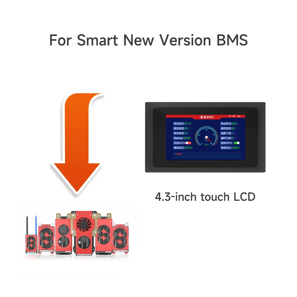 Daly Smart BMS Lifepo4 Li-Ion Zubehör 3s-24s 30A-500A 4s 8s 16s Touch Control Bildschirm LCD Display und CAN BUS UND LIGHT BOARD