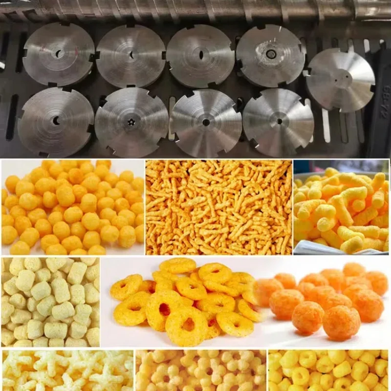 Stainless extruder cheese ball extruded puffed corn rice cereal snacks food extruder making machines