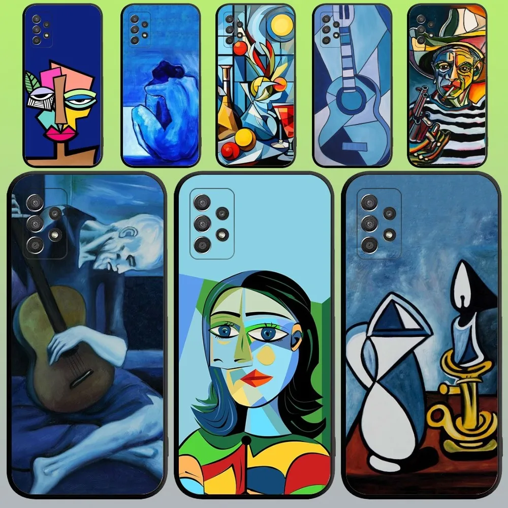 Picasso Painting Art Phone Case For Samsung Galaxy A20,A21s,A22,A31,A32,A52,A53,A72,73,A80,A91 Soft Black Cover