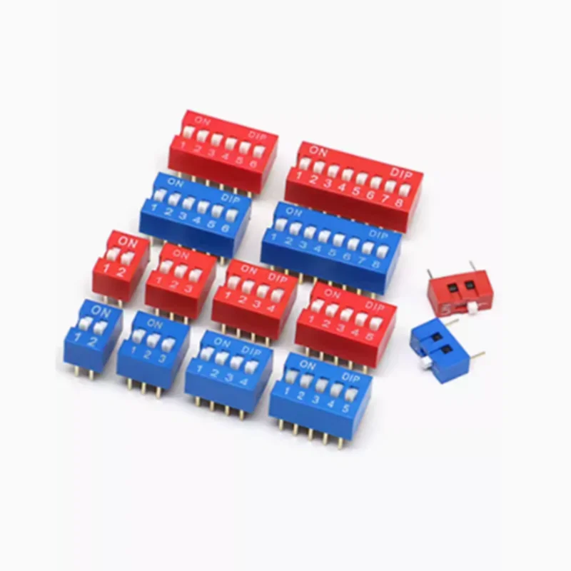 1, 2, 3, 4, 5, 6, 7, 8, 10 pins, DIP, red and blue pressure switch, 10 pcs