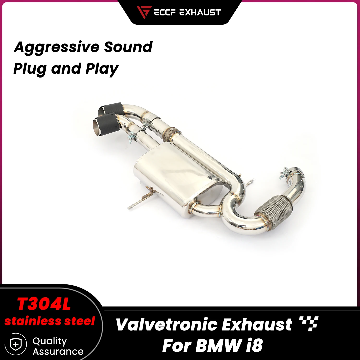 

Valvetronic Stainless Steel Catback Exhaust for BMW i8 Freely Adjustable Sound Control Easy Installation