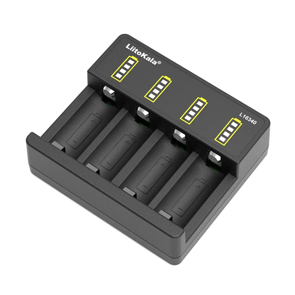 LiitoKala Lii-L16340 Rechargeable Battery Charger 4Slot For 3.7V 16340 CR123A CR17335 Batteries+5V Plug
