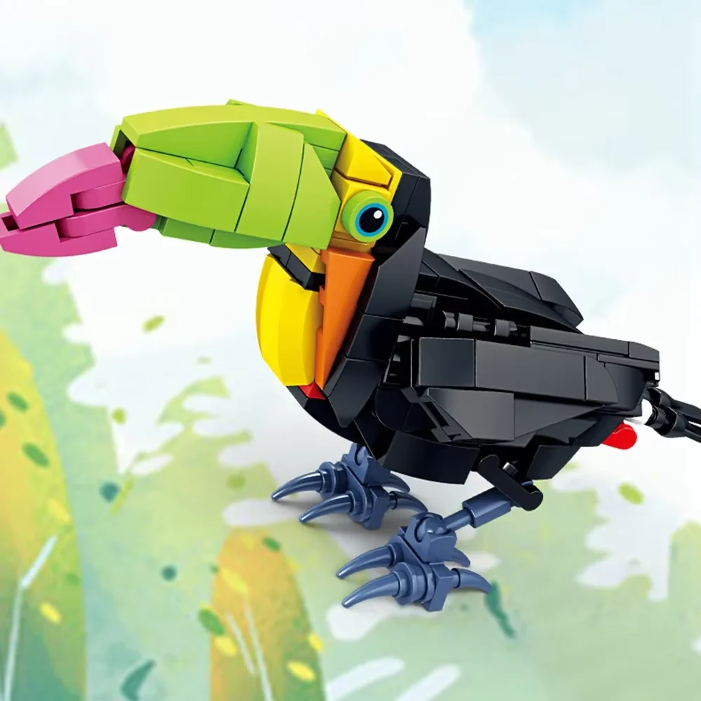 Krähe, Möwe, Kranich, Oriole, Gans, Sonnenvogel, Nachtreiher, Haustier, Vogel, Tierbaustein, Spielzeug, Puzzle, Geschenk für Kinder, DIY-Desktop-Dekoration