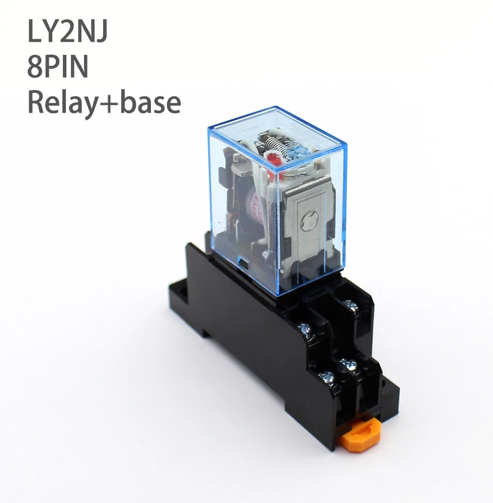 

1Pc LY2NJ HH62P Electronic small Electromagnetic Power Relay 10A 8PIN Coil DPDT DC12V 24V 36V AC110V 220V 380V With PTF08A Base