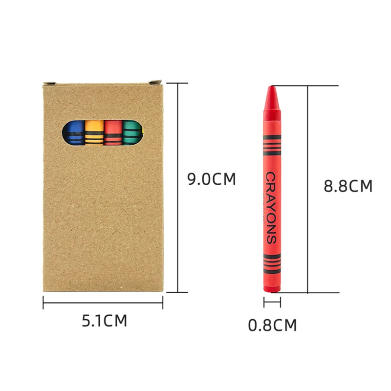 Mini 6-Colors Crayon Portable Set, Kraft Paper Box, Children's Painting Coloring Graffiti Crayon Painting Supplies Gift