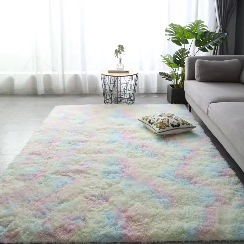 Nordic tie-dye carpet wholesale plush living room bedroom bed blanket floor cushion home