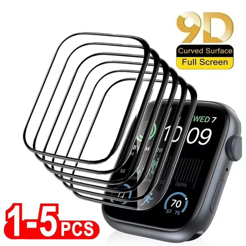 

Protective Film For Apple Watch Series 9 8 7 SE 45mm 41mm 44mm 40mm 42mm 38mm Watch Ultra 1 2 3 49mm 9D Curved Screen Protector