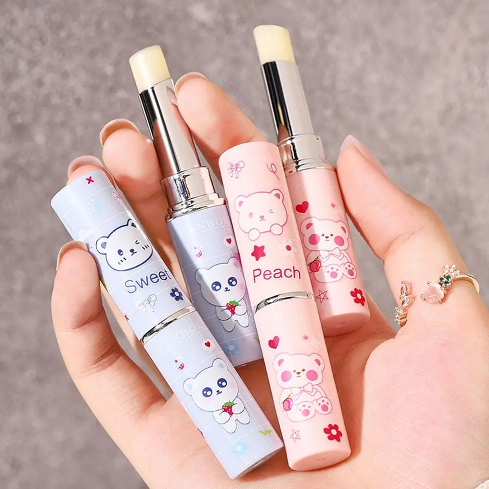 Portable Moisturizing Lips Cosmetics Jelly Natural Lip Balm Soothing Fruit Peach Strawberry Flavor Lipstick Women