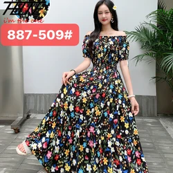 Vestidos Robe Maxi Long Sexy Dress Women Summer Indian Clothes Bohemian Cotton Print Floral Boho Korean Fashion Style Casual