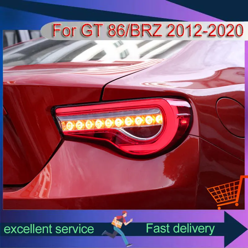 Car LED Taillights For Toyota GT 86 BRZ 2012-2020 Refit Upgrade Rear Lamp Red With Dynamic Turn Signal Light Automobile Assembly