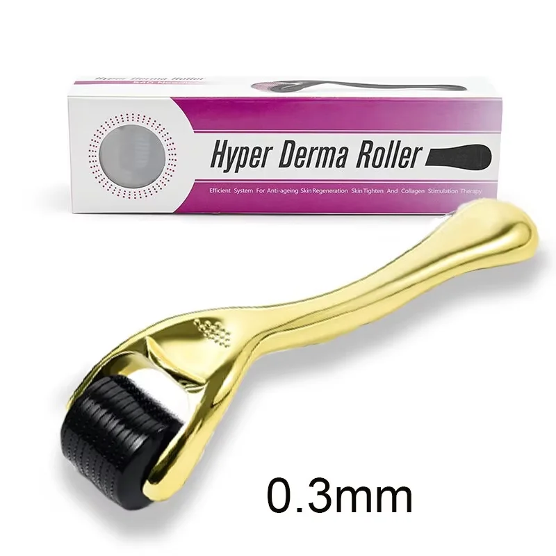

0.25-0.3mm Microneedle for Facial Body Hair Growth Derma Roller for Skin Beard 540 Needles Micro Face Roll Tool Gold Purple