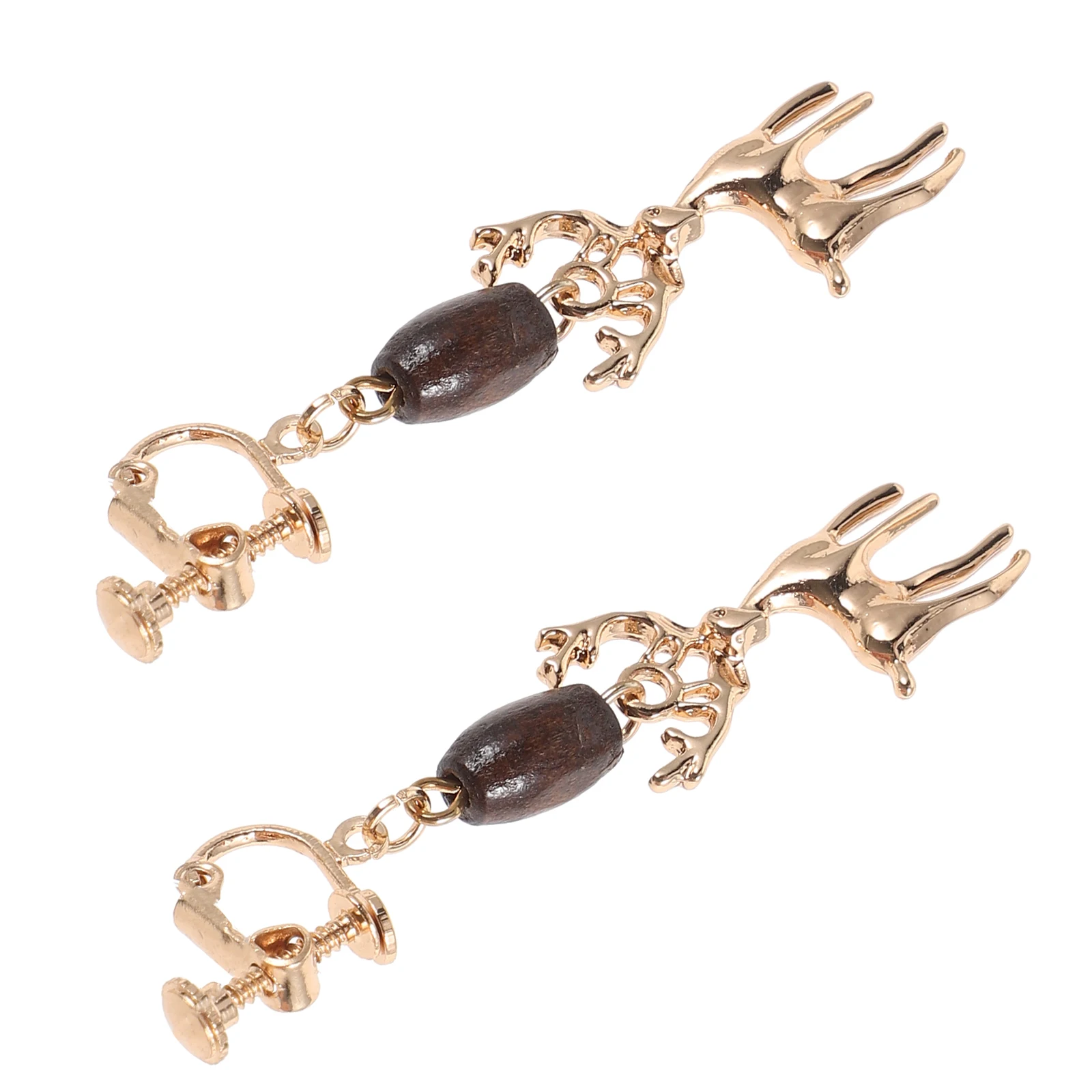 

Christmas Elk Clip-on Earrings for Women Alloy Durable Festive Party Wedding Daily Wear Gift Lovely Unique Holiday Costume