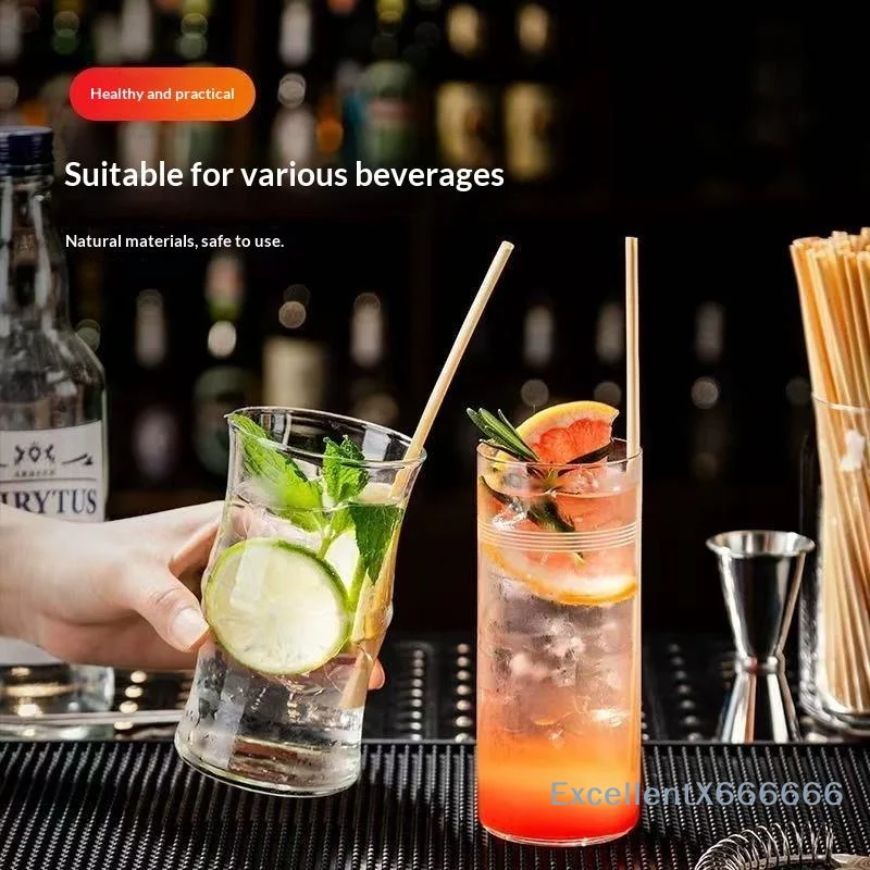 100pcs 20cm Disposable Wheat Straw Eco-Friendly Natural Wheat Drinking Straws Portable Environmentally Straws Bar Accessory