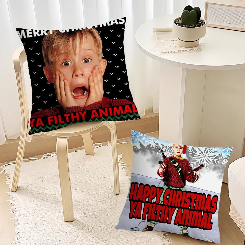 Home A-Alone Christmas F-Filthy A-Animal cushion cover Living Room Accent Couch Back Support Square Lounge Companion Pillow Case