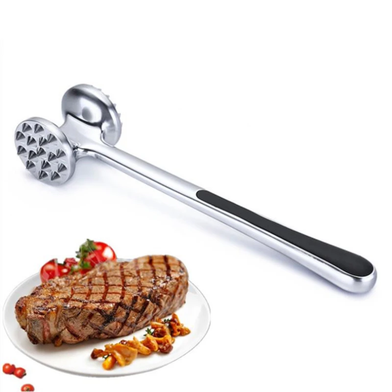 Marteau à viande Double face en acier inoxydable, outil de cuisine professionnel pour adoucir le Steak, le bœuf et le porc