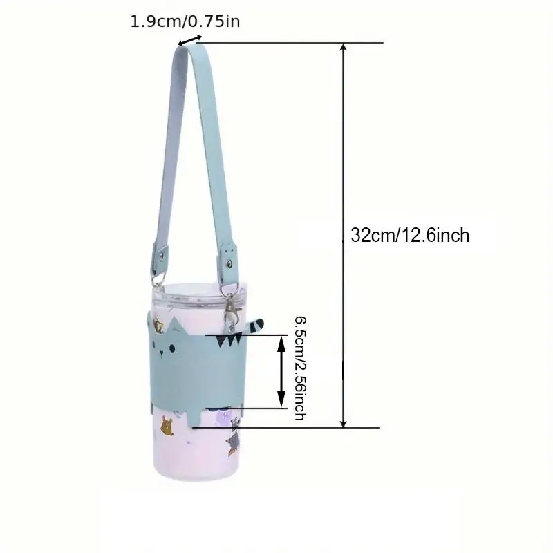Mug Tumbler Holder Cute Cat Design Anti scalding Hand-held Handheld Cup Sleeve Outdoor Coffee Water Bottle