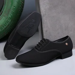 Male Latin Dance Shoes Men Salsa Jazz Dancing Boys Ballroom Modern Tango Shoes Black Mesh Soft Sole Man Training Sneakers