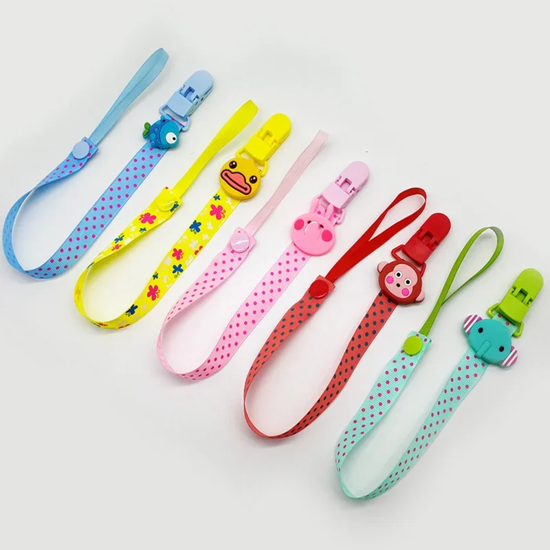 

Baby Silicone Pacifier Clips Chains Personalized Safe Teething Teether Cartoon Animals Soother Nipples Handmade Feeding Holder