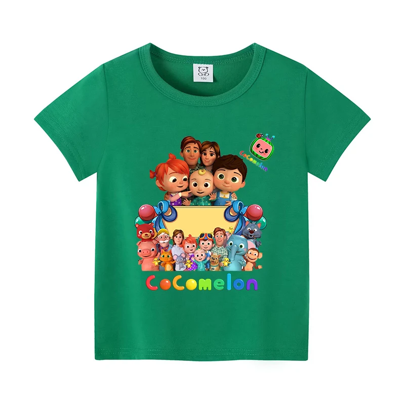 Cocomelons Baby T-Shirts Anime Cotton Short Sleeves Shirts Boys Girls Summer Clothes Cartoon Printed Figures Tops Tees Gift New view 4