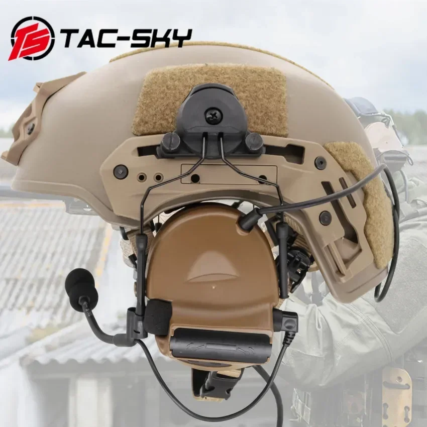 TS TAC-SKY Compatible with TEAM WENDY rail 2.0 Helmet Mount Version COMTAC II Noise Cancelling Pickup Tactical Shooting Headset