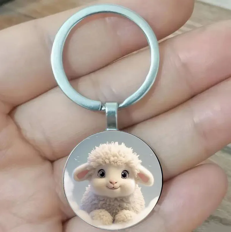 Super cute sheep men's keychain, full of love keychain, unique gift