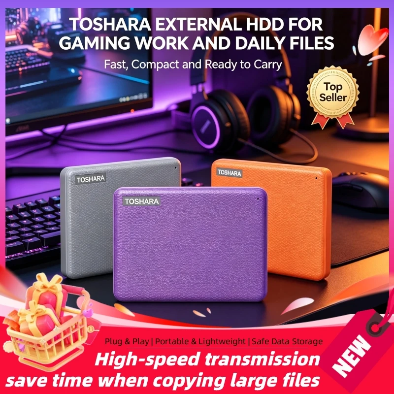 TOSHARA Ultra Fast Multi-Device Support 550MB/s, 2TB/4TB/1TB, Mobile Hard Disk for Laptop, Gaming Rig, Desktop. Ultra Pro.
