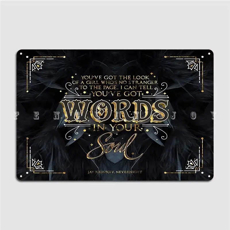Words In Your Soul Metal Sign Classic Wall Pub Wall Plates Tin Sign Posters