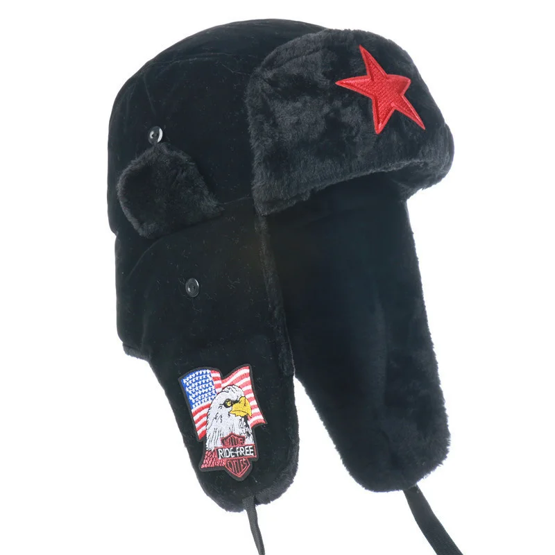 Ushanka-Sombrero de piel ruso para hombre y mujer, gorro de Cazador del ejército soviético, Trooper, orejera, Ushanka, esquimal, bombardero ruso