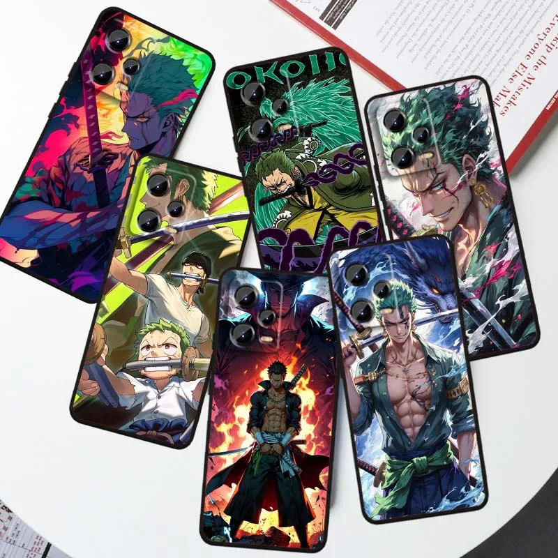 

One Piece Handsome Zoro Phone Case For Xiaomi Redmi Note 15 14 13 12 12S 11E 11 11S Pro Plus 4G 5G Black