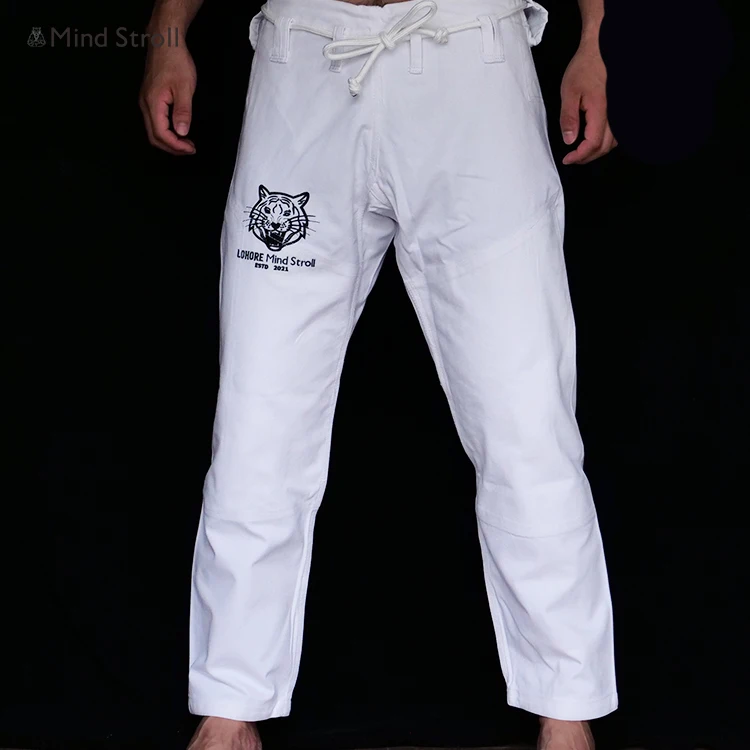 BJJ GI JIU JITSU Mindstroll clean cotton uniform kimono tiger white