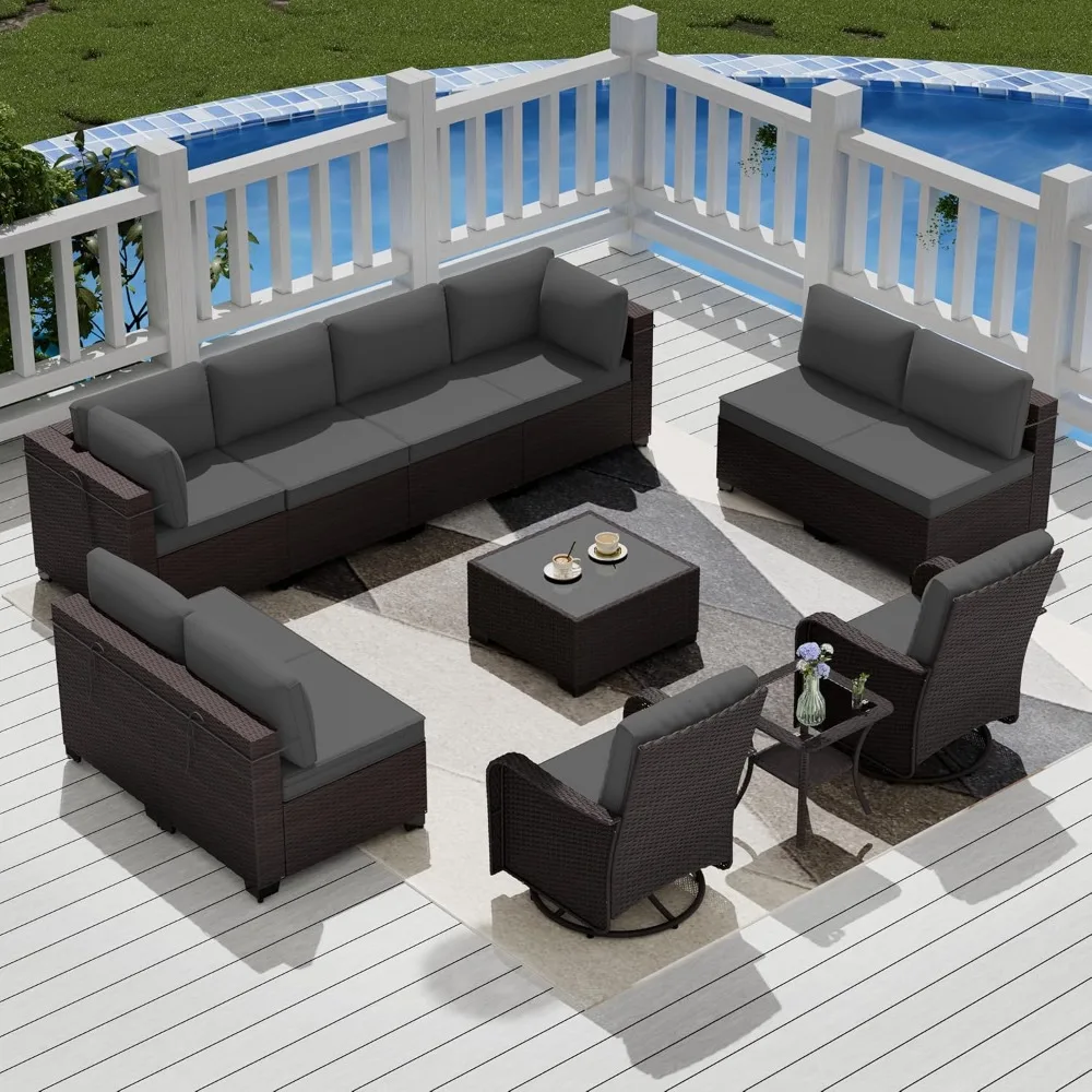 

12 Piece Outdoor Terrace Furniture Set, All-weather Terrace Segmented Sofa