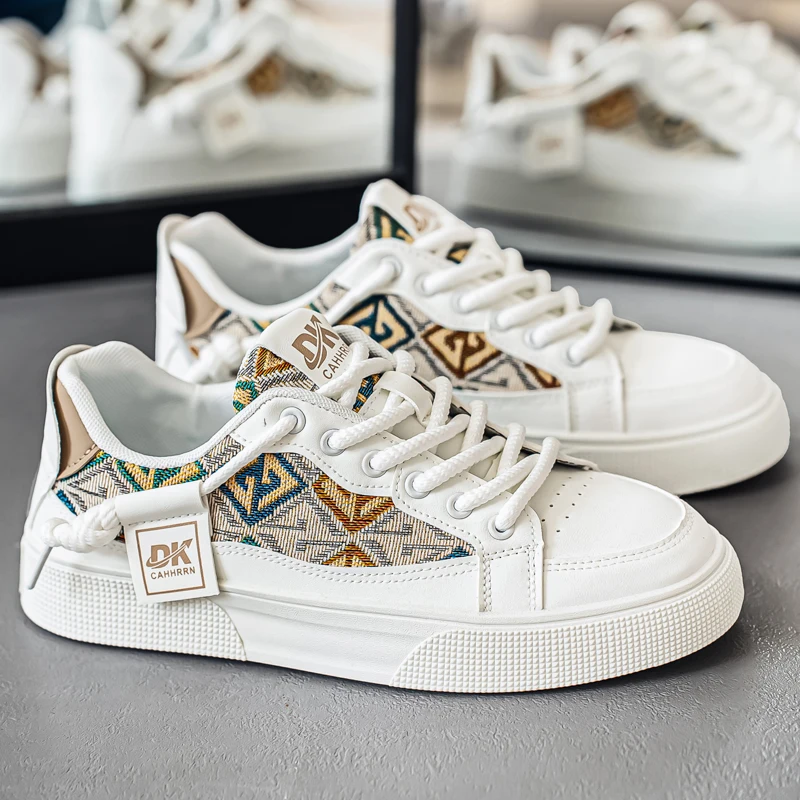 Summer Sneakers Casual Men Designer Genuine Leather Flat Platform Board Shoes Fashion Easy Matching Gym Shoes Sport Shoes